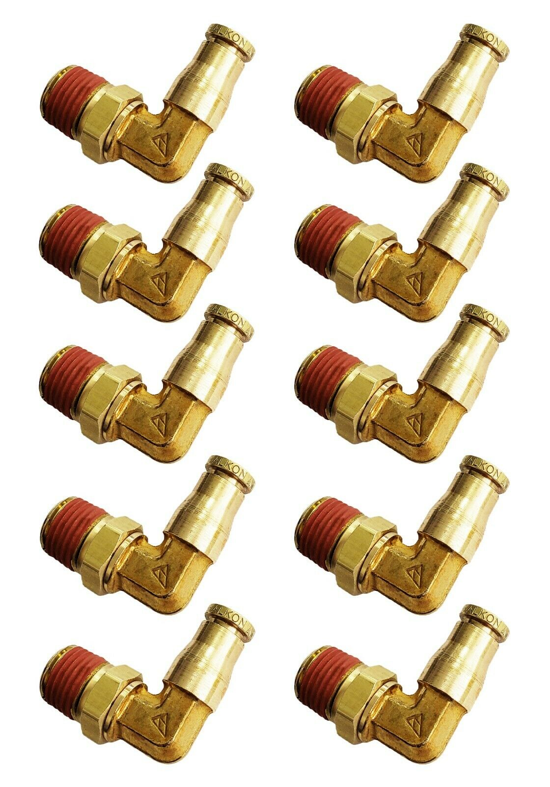 Push-In To Easy Connect Male Elbow Fitting 1/4 OD x 1/4 NPT - 10 Pieces