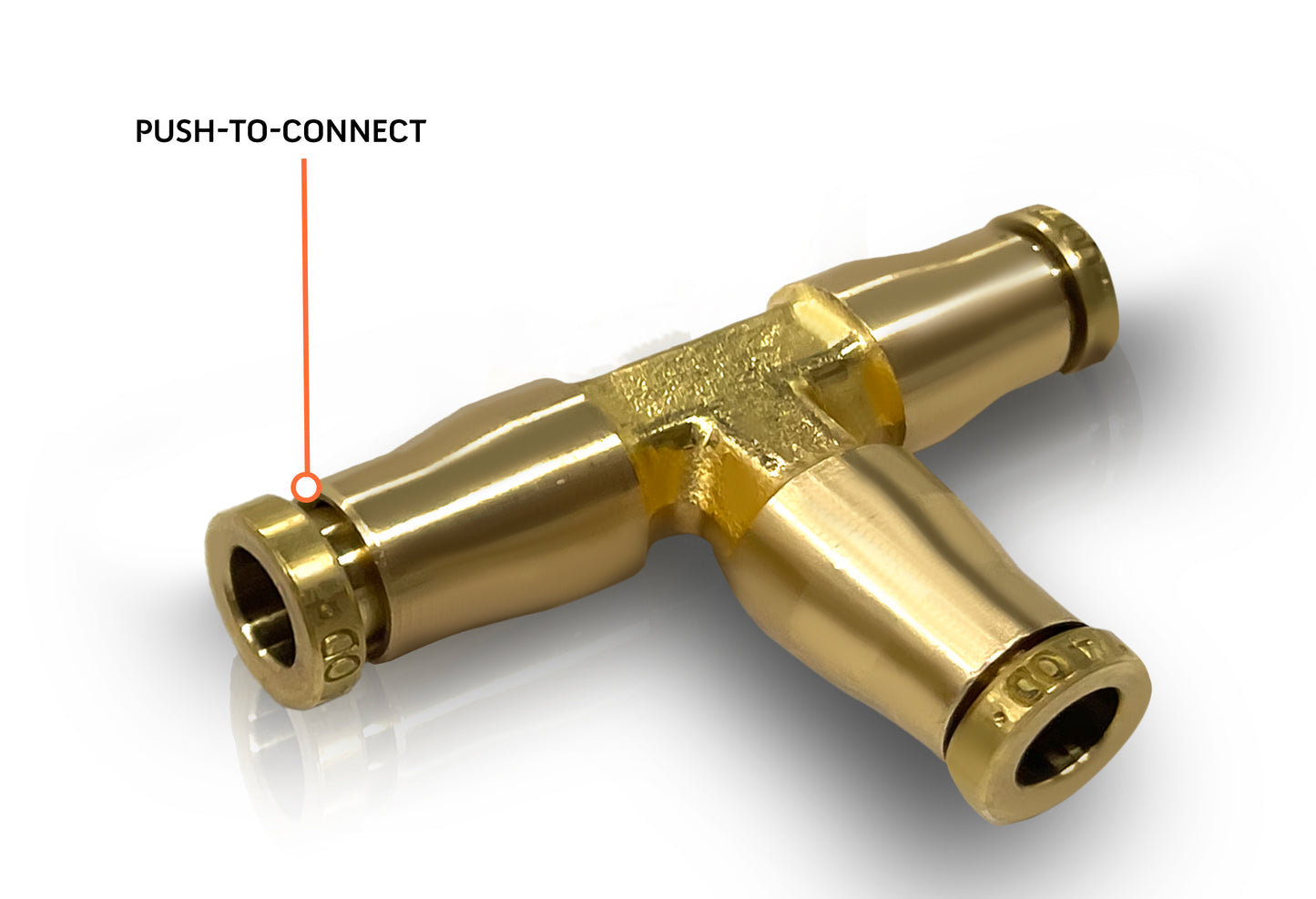 Union Tee for 1/4" Tubing with Push-To-Connect Fitting - 10 Pieces